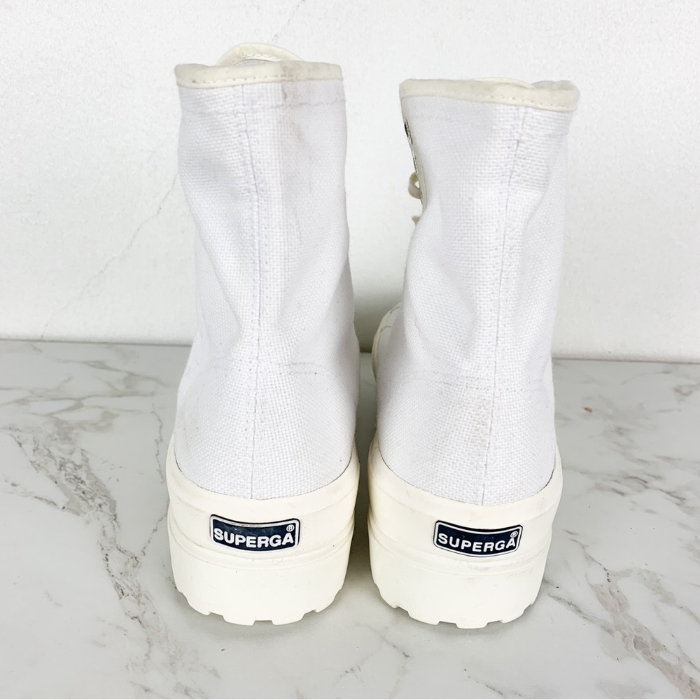 Superga 2341 Alpina High Top Sneakers with Gum Sole in White Sz 7 1/2 - Picture 9 of 16